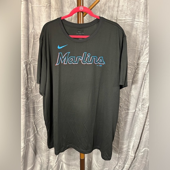 The Nike Tee Miami Marlins MLB Baseball Black size 3X - Picture 1 of 4